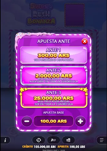 Sweet Bonanza rush ante bet